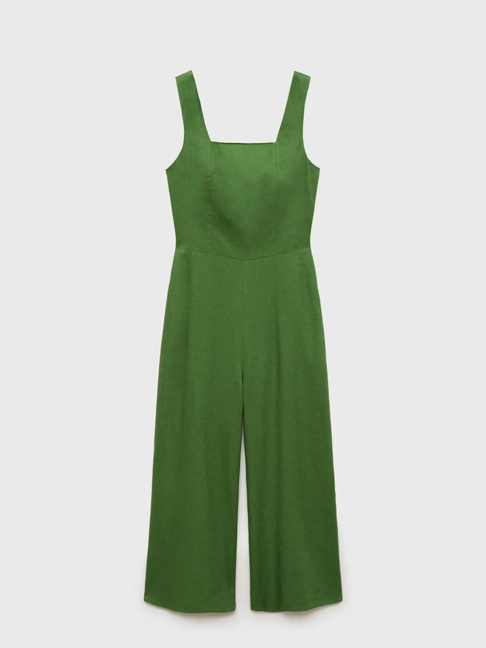 Mango Green straight fit linen jumpsuit NWT